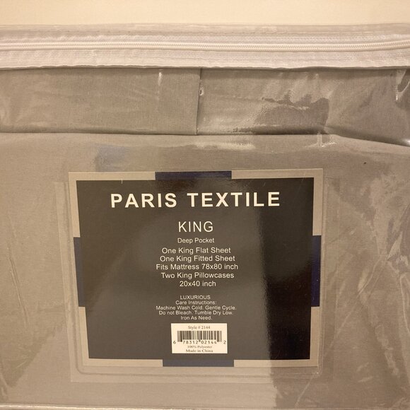 Paris Textile 1800 Thread Count KING Bed Sheets - Picture 2 of 2